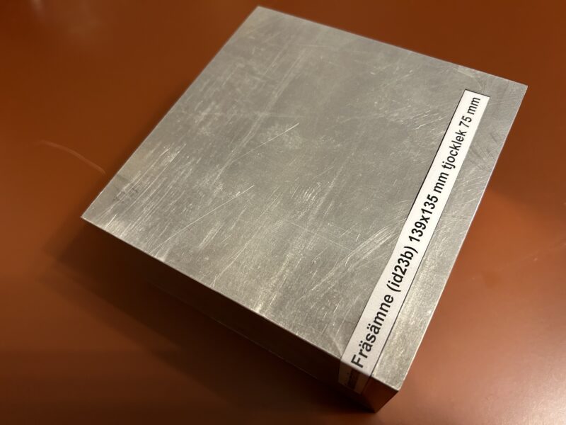 Aluminiumämne Fräsämne (id23b) 139x135 mm tjocklek 75 mm_1