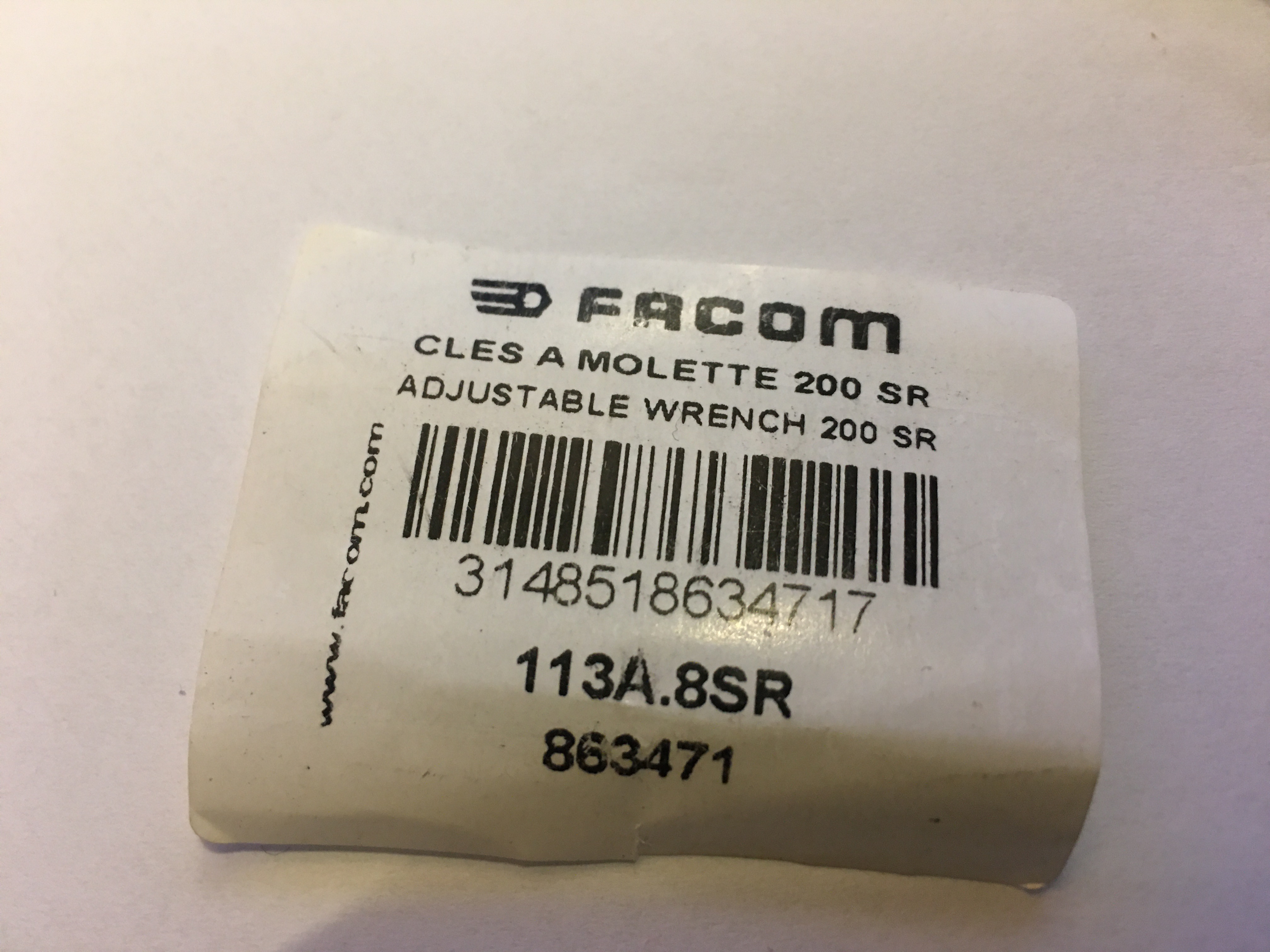 Gnistfri Facom 113A.8SR skiftnyckel 200 mm av berylliumkoppar_6