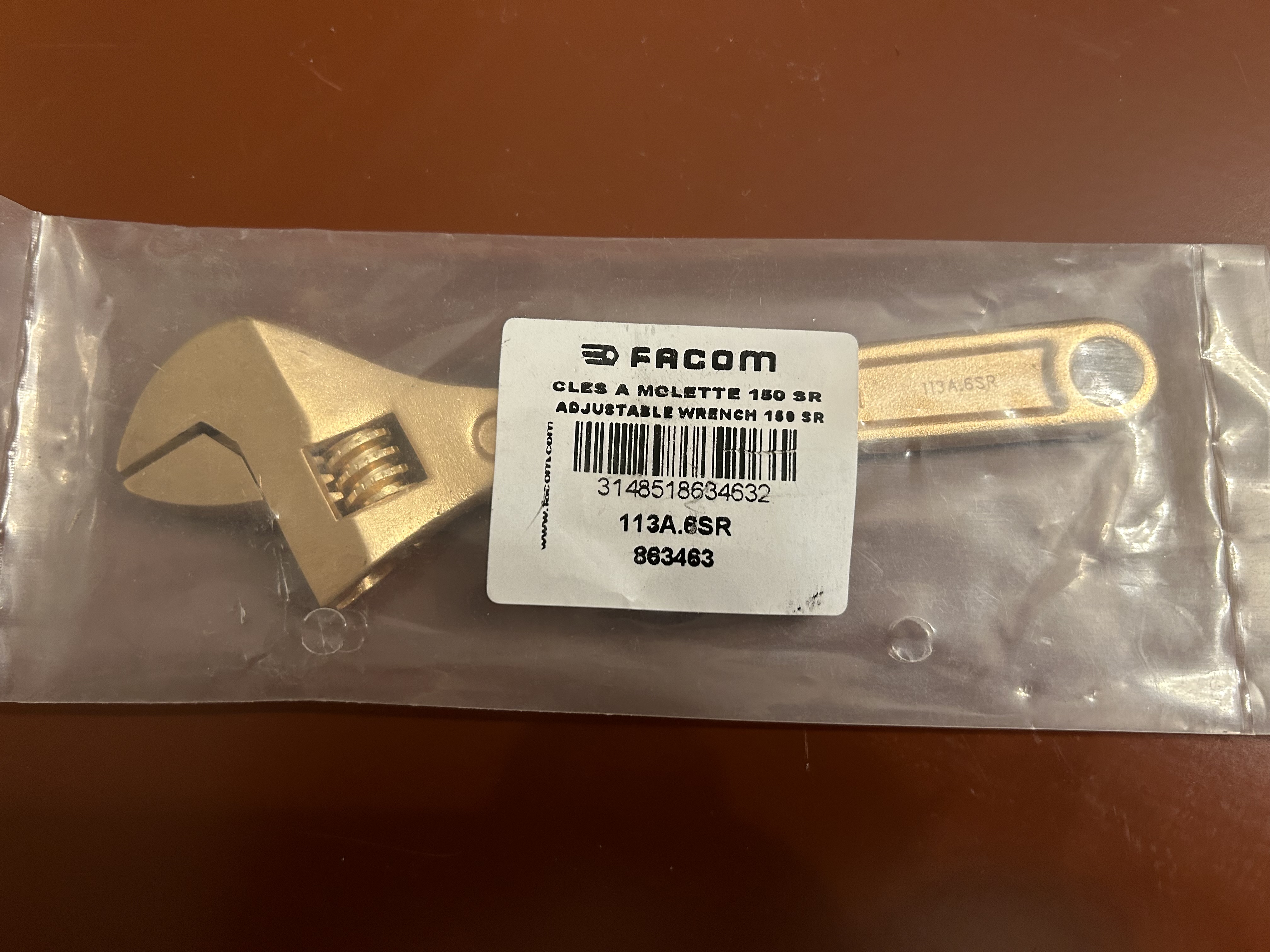 Gnistfri Facom 113A.6SR skiftnyckel 150 mm av berylliumkoppar_3